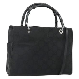 Gucci Pre-owned Handbags, female, Black, Size: ONE SIZE Pre-owned Vintage GG Canvas Hand Bag