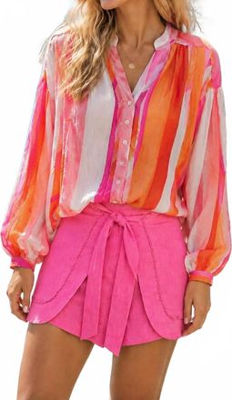 Fate Mini Wrap Shorts With Trim Detail In Pink