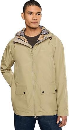 Barbour Hooded Domus Waterproof Jacket Mens Coat Washed Stone : 2XL, Leather/Polyamide/Polyester