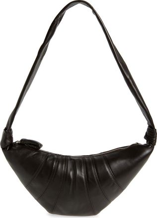 Christophe Lemaire Medium Croissant Leather Bag in Dark Chocolate at Nordstrom
