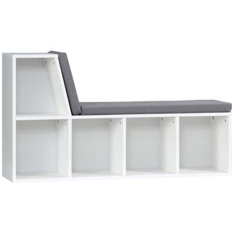 HOMCOM 2 Tier Bookcase w/ Removable Cushions Storage Cabinet for Living Room | TJ Hughes