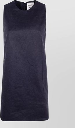 Semicouture linen dress shorts sleeveless round neck