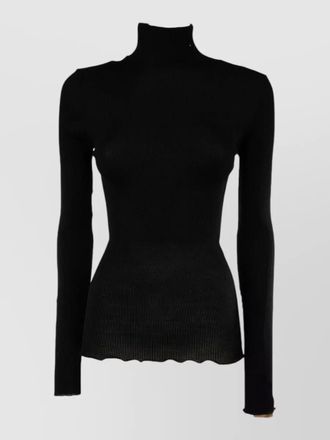 Prada turtleneck knit top long sleeves ribbed