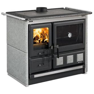 Nordica Cucina A Legna rosa Xxl Vst 8,5 Kw - Colore Antracite E Petra Naturale