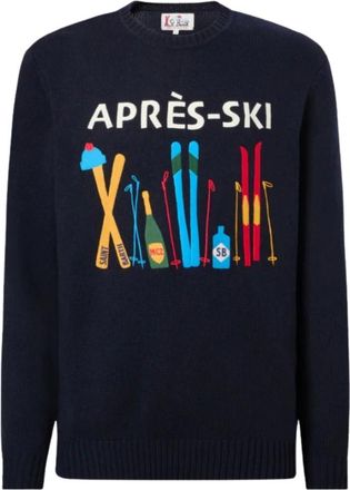 MC2 Saint Barth Truien & Vesten, Heren, Blauw, L, Rondgebreide kleding