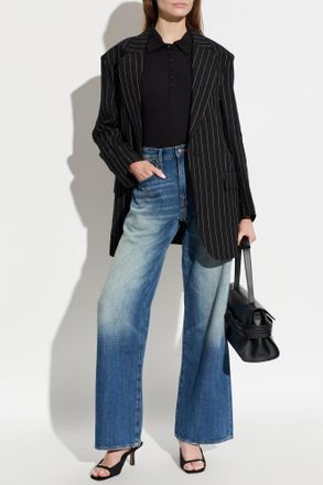 R13 Pinstripe Blazer, Womens, Black