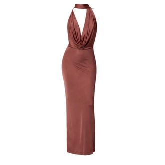 Amazu&igrave;n Maxi Dresses, female, Brown, Size: ONE SIZE Vivienne Satin Maxi Dress