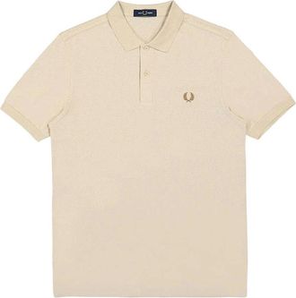 Fred Perry Mens Fred Perry Plain Oatmeal Polo Shirt - Tan - Size: 38