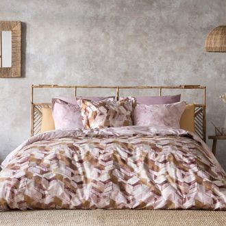 Guy Laroche Funda nórdica reversible de algodón percal 200x200 cm marrón