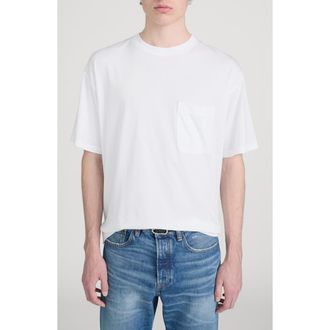 Frame Denim Relaxed Pima Cotton Pocket T-Shirt in White at Nordstrom, Size Xx-Large