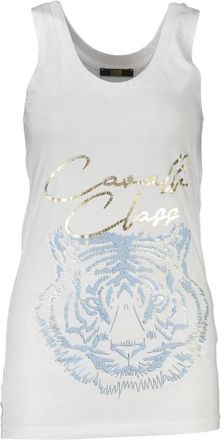 Cavalli Wit Katoenen Dames Tank Top - Dames - Tops zonder mouwen - Wit - S - Katoen - Tops