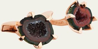 Tateossian Geode Rose Golden Cuff Links