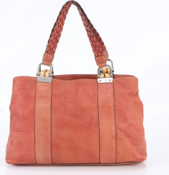 Gucci Orange Leather Handbag Shoulder Bag Tote Bag (Pre-Owned)
