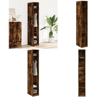 vidaXL Armadio Rovere Fumo 30x50x200 cm in Legno Multistrato - Armadio rovere fumo - Armadio guardaroba