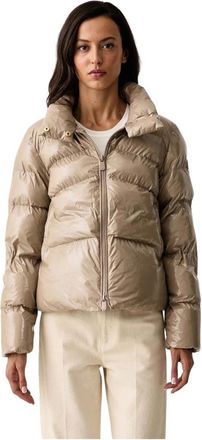 Pinko Gewatteerde Puffer Jas - Dames - Winterjassen - Beige - L - Polyester - Jassen