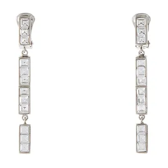 Alessandra Rich Earrings, female, Gray, Size: ONE SIZE Crystal Pendant Drop Earrings
