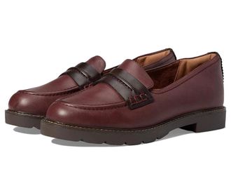 Cobb Hill Janney Loafer Red Leather Round Toe Slip-On Shoes ZAP1004