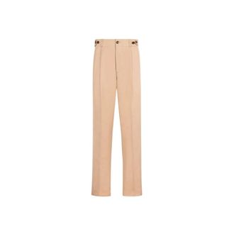 Roberto Cavalli Pleat-detail straight-leg trousers - male - Roberto Cavalli - Straight Trousers - Beige - XS - Trousers