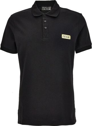 Versace Jeans Couture Polo con placca logo - Nero
