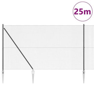 Berkfield Home Modern Welded Wire Fence with 13 Spike Posts Grey 1.6x25 m Steel