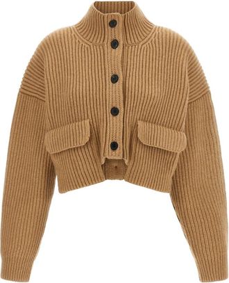 Khaite Eita Cardigan - Dames - Vesten - Beige - XS - Kasjmier - Truien & Vesten