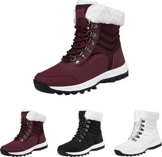Generic Womens Snow Boots Size 6.5, Warm Orthopedic Sneakers with Arch Support Fuzzy Lined Hiking Shoes Padded Thermal Walking Shoes Ladies Outdoor Anti-Slip 