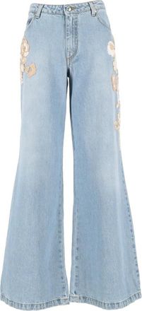 Ermanno Scervino Firenze Wide Jeans - Dames - Loose Fit Jeans - Blauw - XS - Katoen - Jeans
