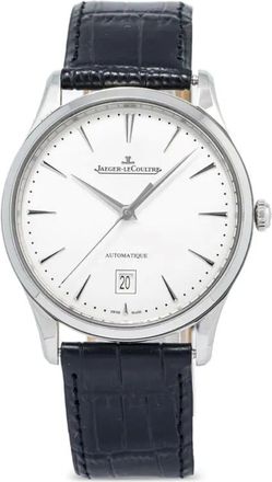 Jaeger-LeCoultre pre-owned Master Ultra Thin Date 39mm - men - Steel/Crocodile Leather - One Size - White