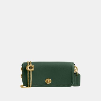 Coach Womens Dinky Bag 14 - Green Leather - One Size