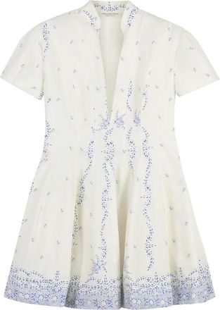Philosophy di Lorenzo Serafini Poplin Mini Jurk - Dames - Korte kleedjes - Wit - 2XS - Katoen - Kleedjes