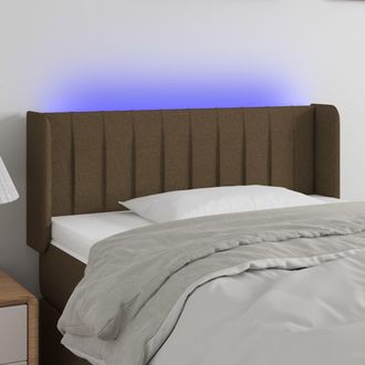 vidaXL Cabecero Con Led De Tela Marr&oacute;n Oscuro 93x16x78/88 Cm Vidaxl