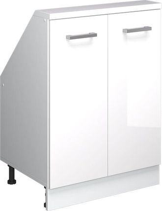 Vicco Armario Para Tejado Inclinado Rion, Blanco/blanco Alto Brillo, Con 2 Puertas, Vicco