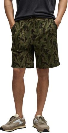 Barefoot Dreams Camo Cotton Stretch Twill Drawstring Utility Shorts in Military Camo at Nordstrom, Size Xx-Large
