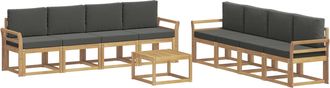 vidaXL Conjunto De Sof&aacute;s De Exterior 9 Uds. Blanco Y Antracita Vidaxl
