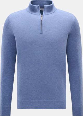 Braun Hamburg Men - Cashmere half-zip jumper blue mottled