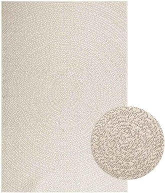 vidaXL Alfombra zizur apariencia yute interior exterior crema Vidaxl