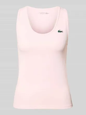 Lacoste Sport Slim Fit Sport Tank Top mit Label Patch in Apricot, Gr&ouml;&szlig;e 34
