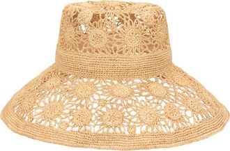 San Diego Hat Company Coast Floral Raffia Sun Hat in Natural at Nordstrom
