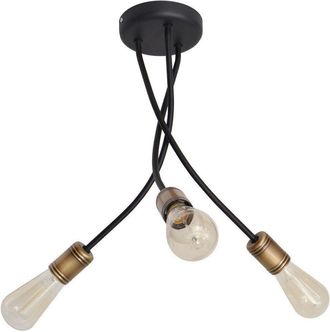 Netlighting Harvard Multi Arm Semi Flush Ceiling Light Black Patina 36cm