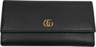 Gucci Pre-owned Leather Continental Wallet - Dames - Vintage Accessoires - Zwart - ONE Size - Leer - Vintage
