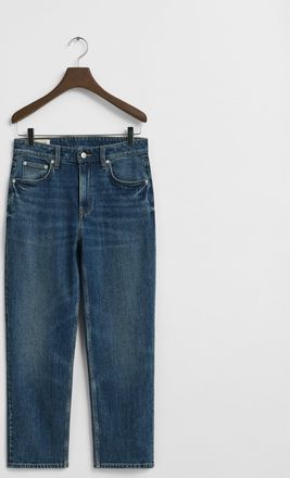 GANT Women Cropped Straight Leg Stretch Jeans (33) MID BLUE BROKEN IN