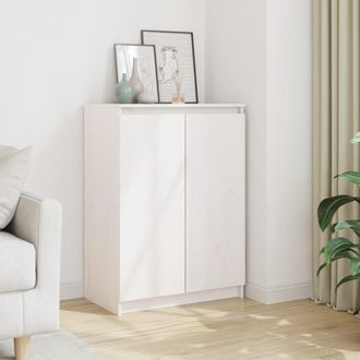vidaXL Aparador Madera Maciza De Pino Blanco 60x36x84 Cm Vidaxl