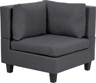 Beliani Beliani - Sill&oacute;n Modular Esquinero De Tela 1 Plaza Acolchado Con Coj&iacute;n Gris Oscuro Unstad