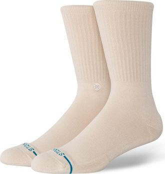 Stance Icon Crew Socks in Oatmeal at Nordstrom, Size Large