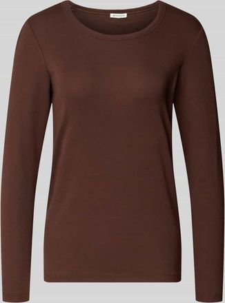 Tom Tailor Regular Fit Langarmshirt aus Baumwoll-Mix in Hazel, Größe M