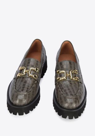 Wittchen Dames Leren Mocassins met Gesp, Groen, Natuurlijk Leer