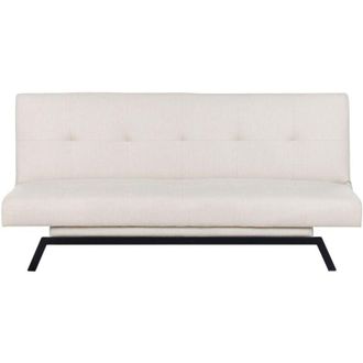 Beliani Beliani - Divano letto imbottito in tessuto bianco sporco Leeds