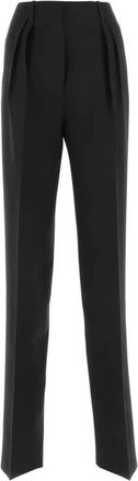 Valentino Garavani Pants - Dames - Straight fit broeken - Zwart - 2XS - Wol - Broeken