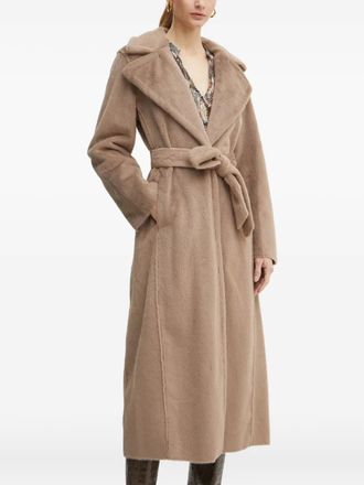 Guess Co belted wide-lapels coat - Brown