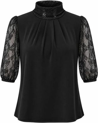 2-Biz York Topp - Dames - Blouses & Shirts - Zwart - Maat: XL